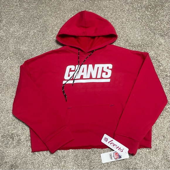 NWT Juniors NFL New York Giants Cropped Hoodie Size M - Picture 1 of 4